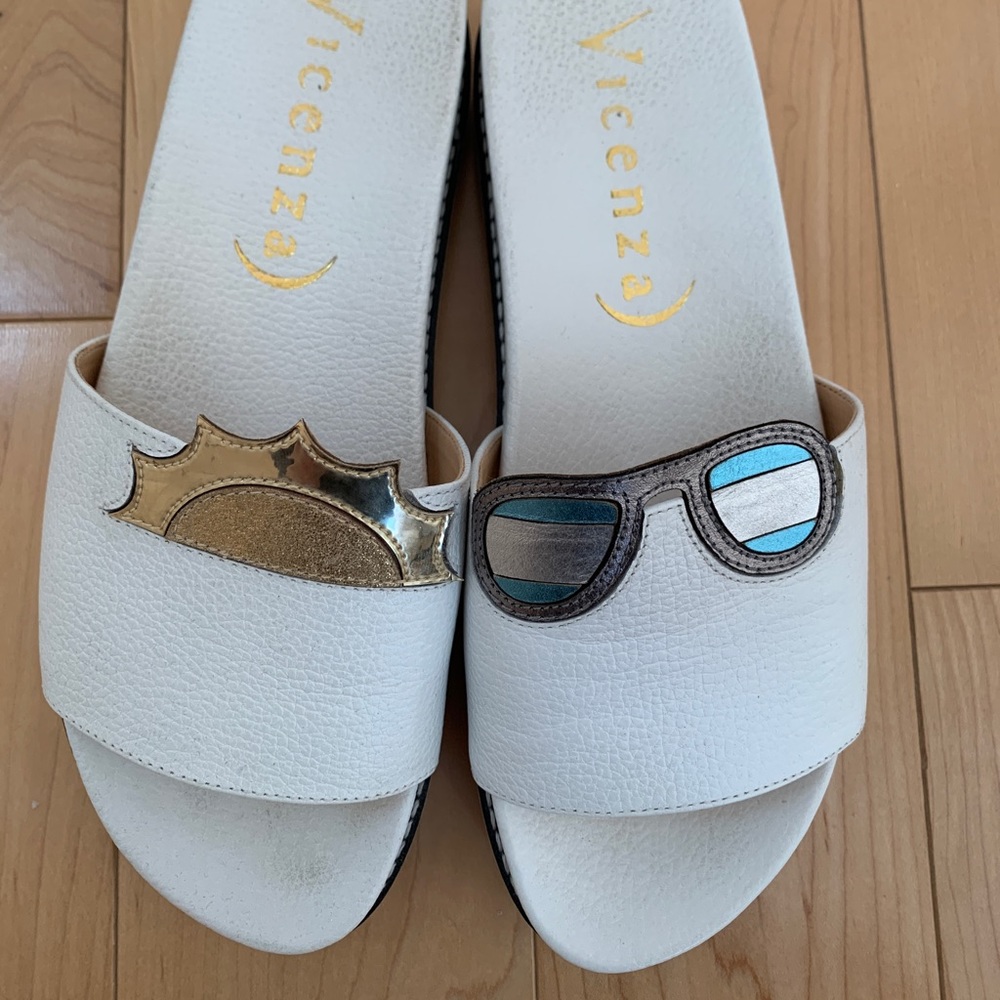 Vincenza white leather sandals size 38